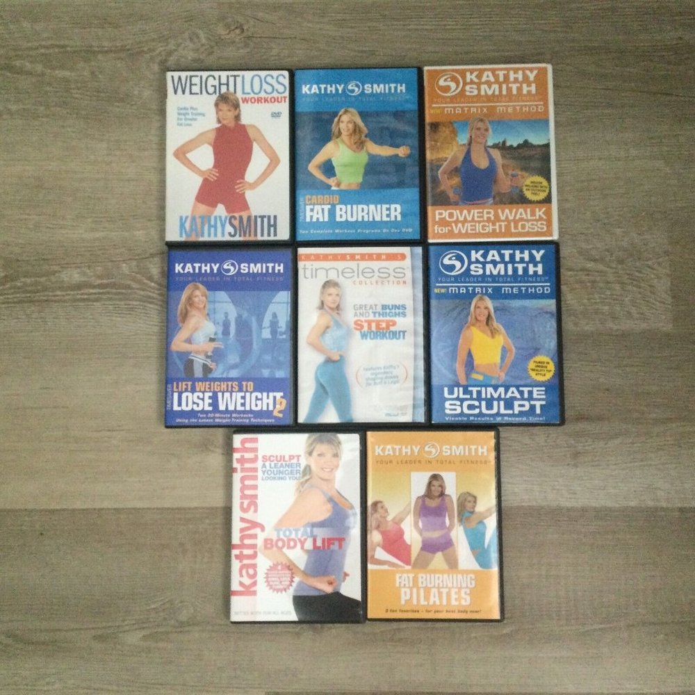 Bundle of 8 Kathy Smith Exercise Fitness Workout DVDs Like New